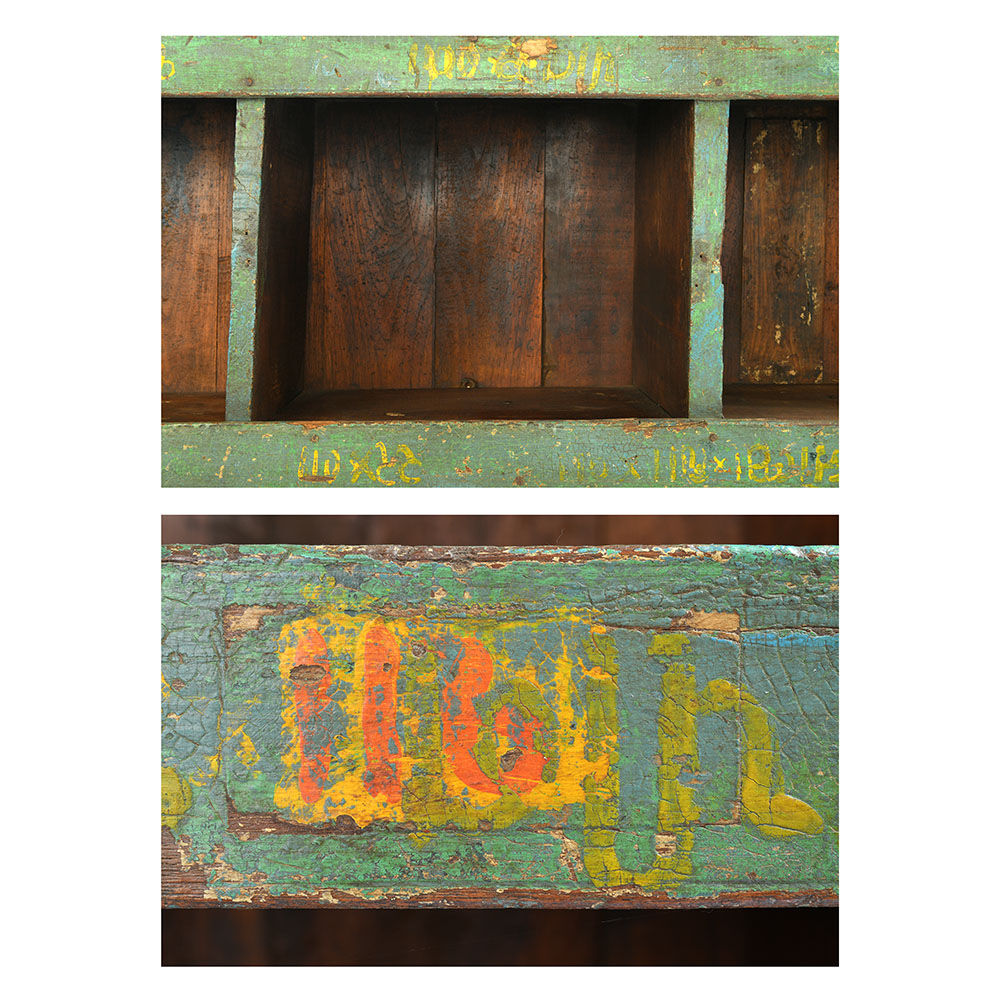 Wooden workshop furniture with 19 bins