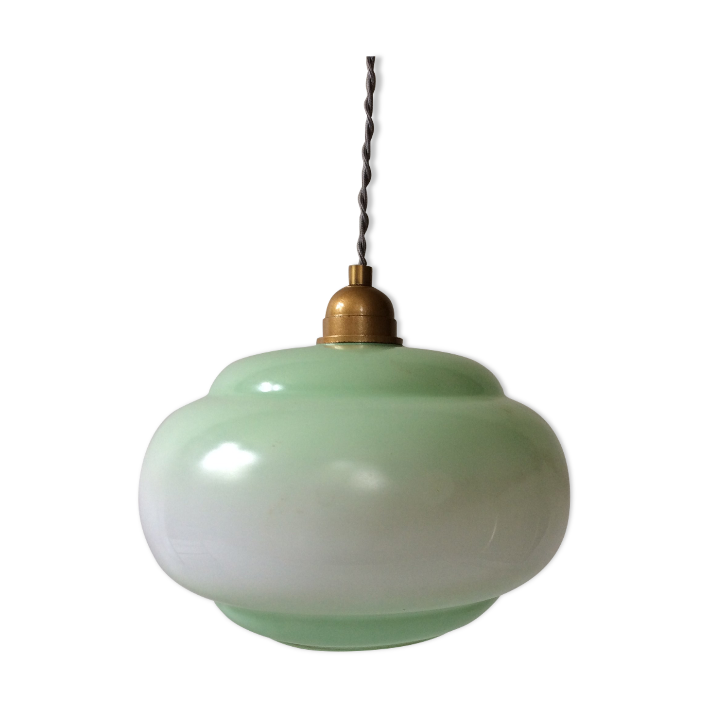 Green opaline ceiling lamp