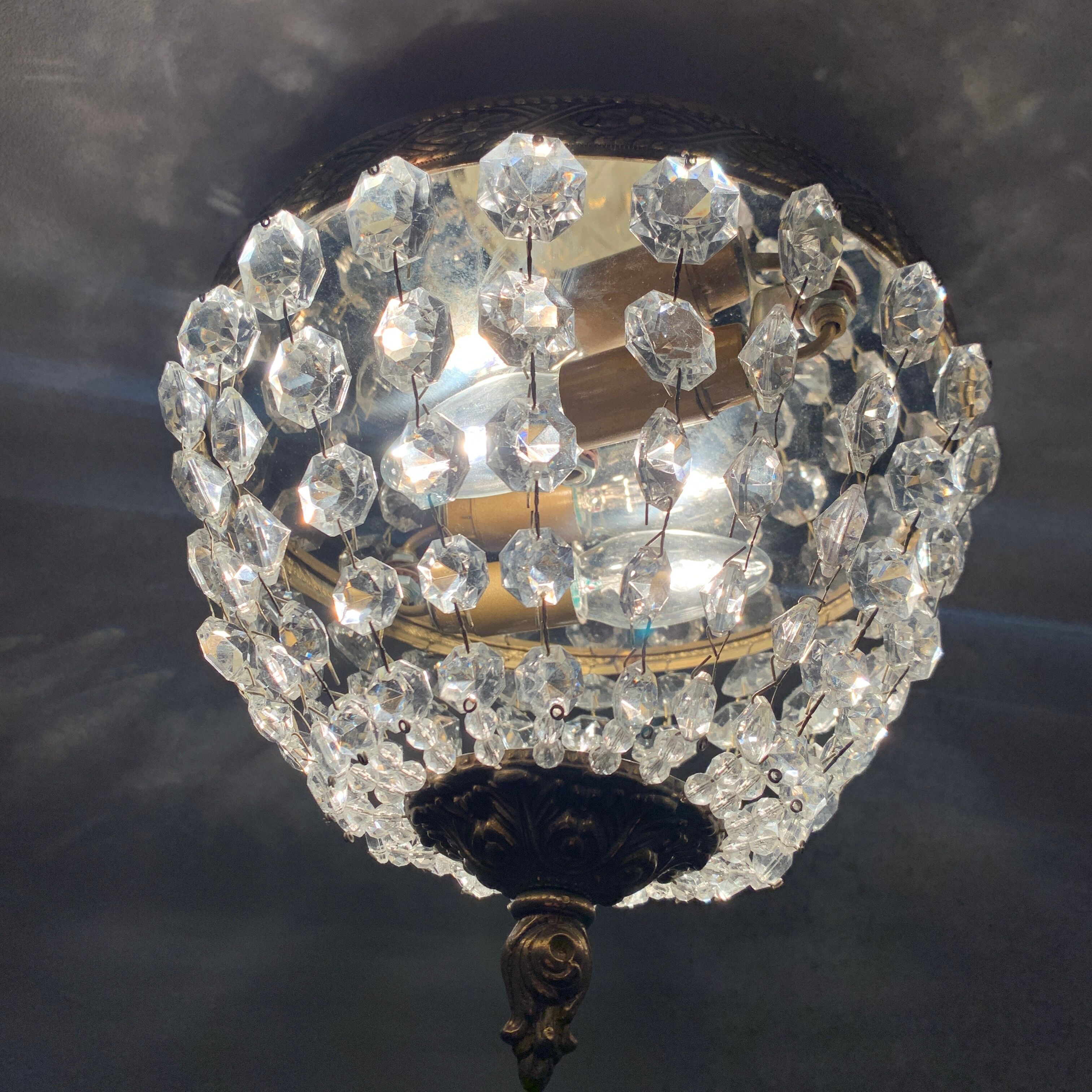 Ceiling lamp basket grapevine and gilded bronze 25 cms