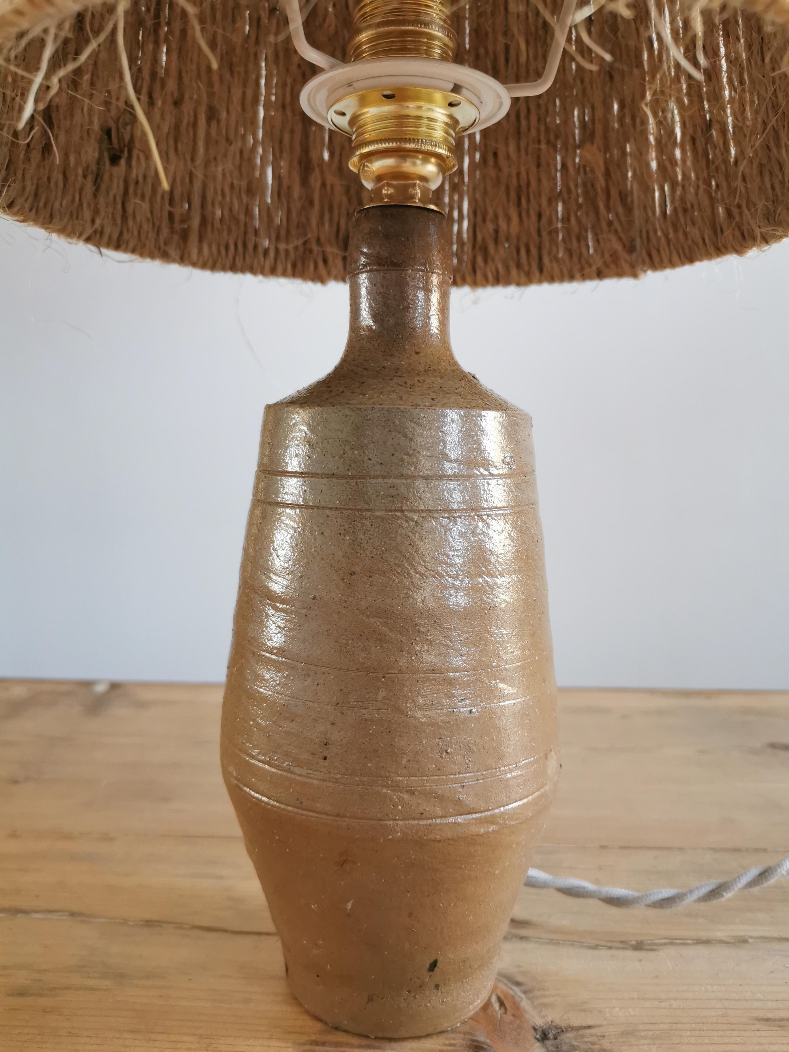 Sandstone lamp and rope