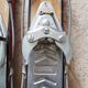 Nordic skiing in wood and skin former