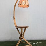 Vintage rattan and bamboo floor lamp, 1960s