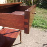 Solid mahogany board bedside table