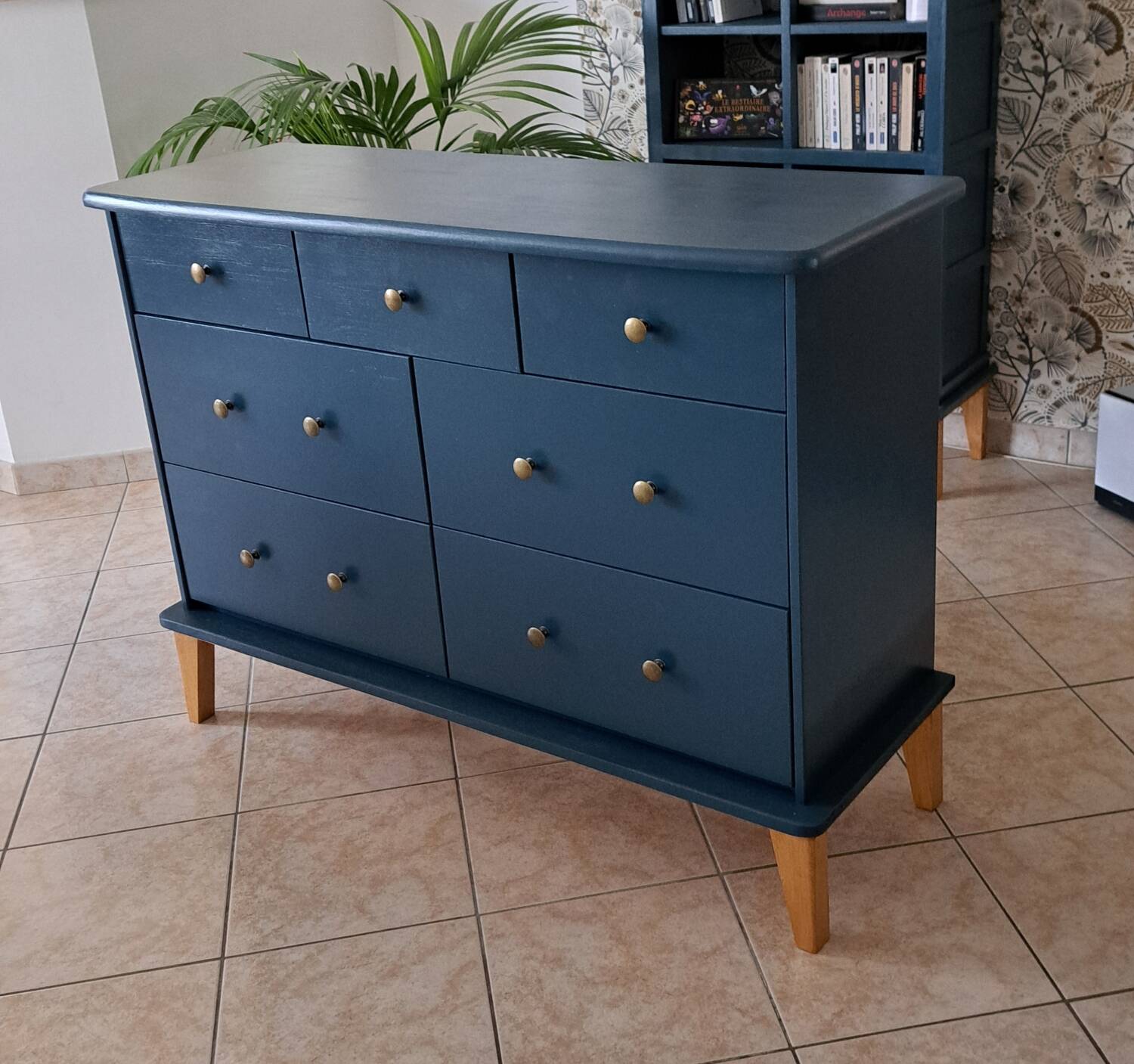 Large Rød Sødgren blue ganne chest of drawers