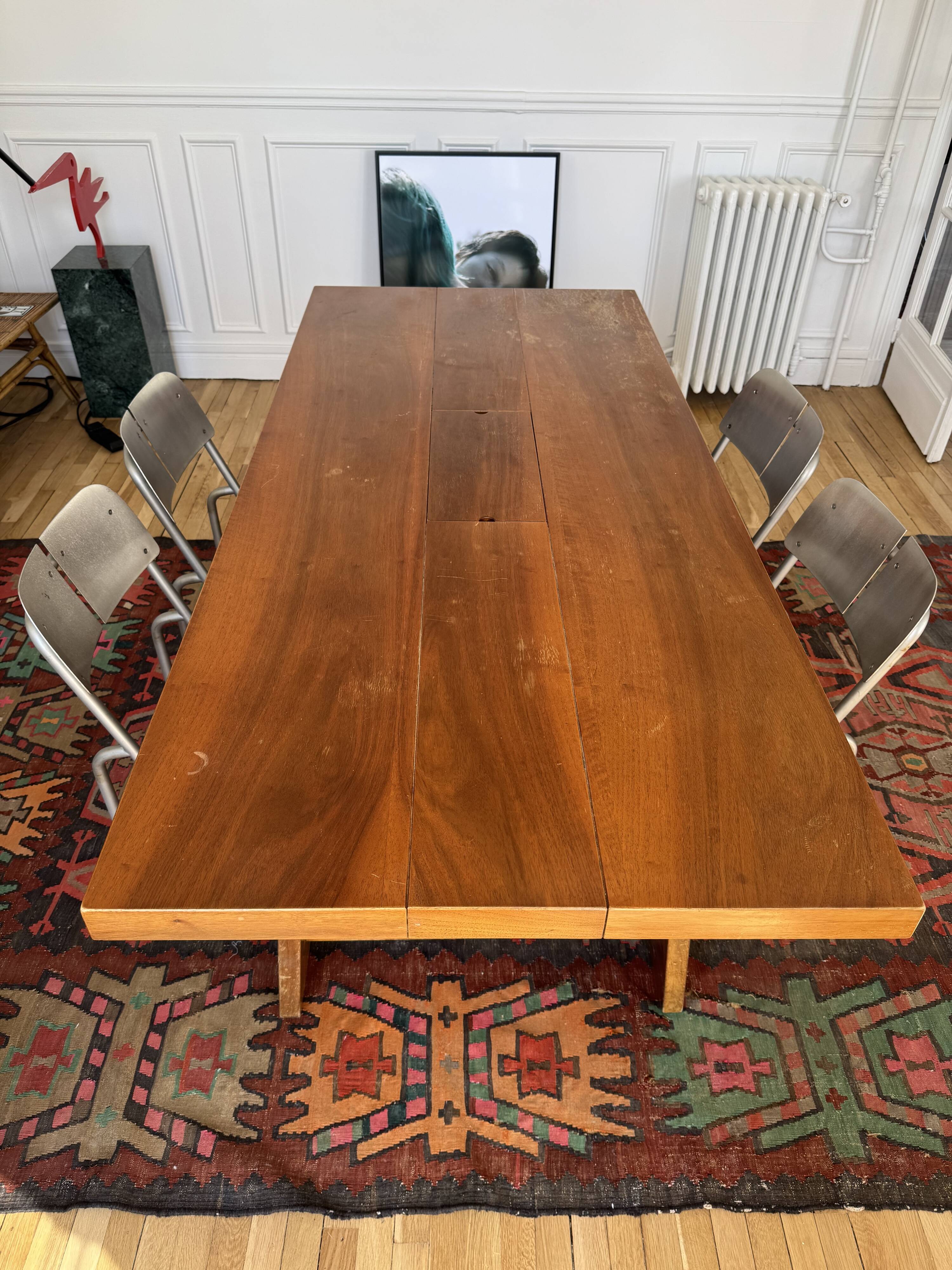 Postmodern Architectural Chairs in Stainless Steel, France, 1980