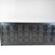 Black brutalist credenza, 1970s - vintage brutalist credenza - graphical brutalist credenza