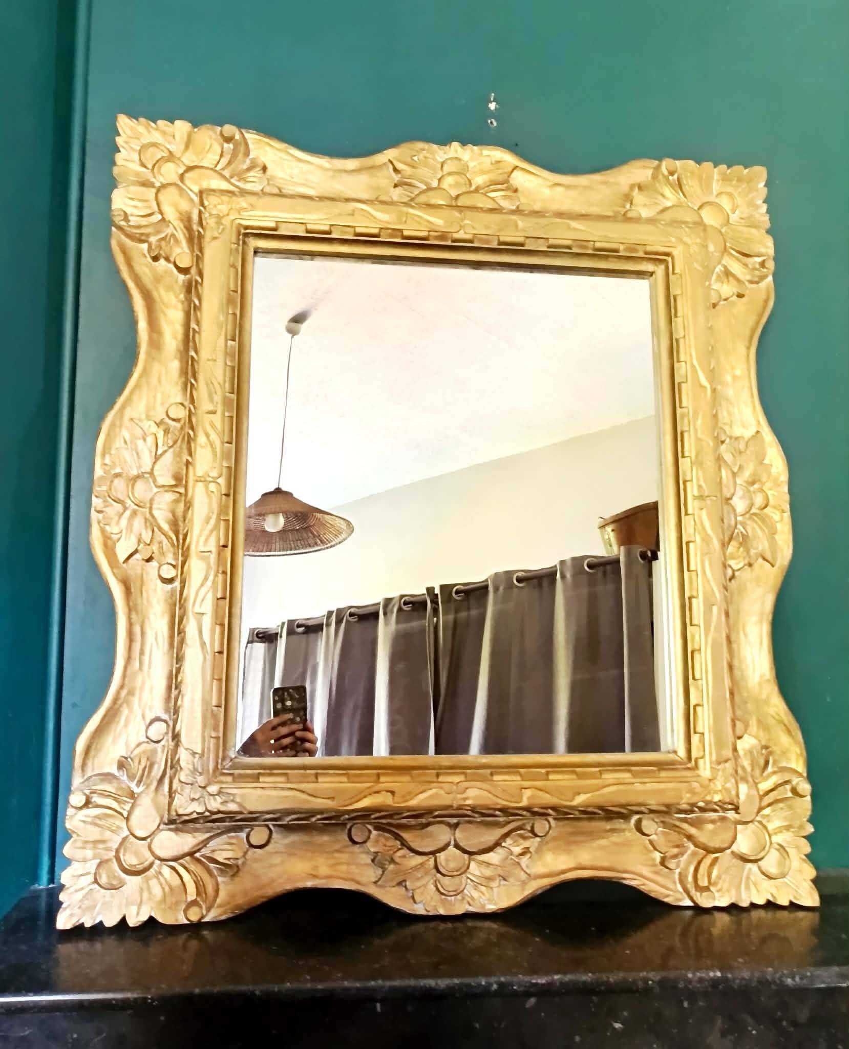 Large gilded wooden mirror