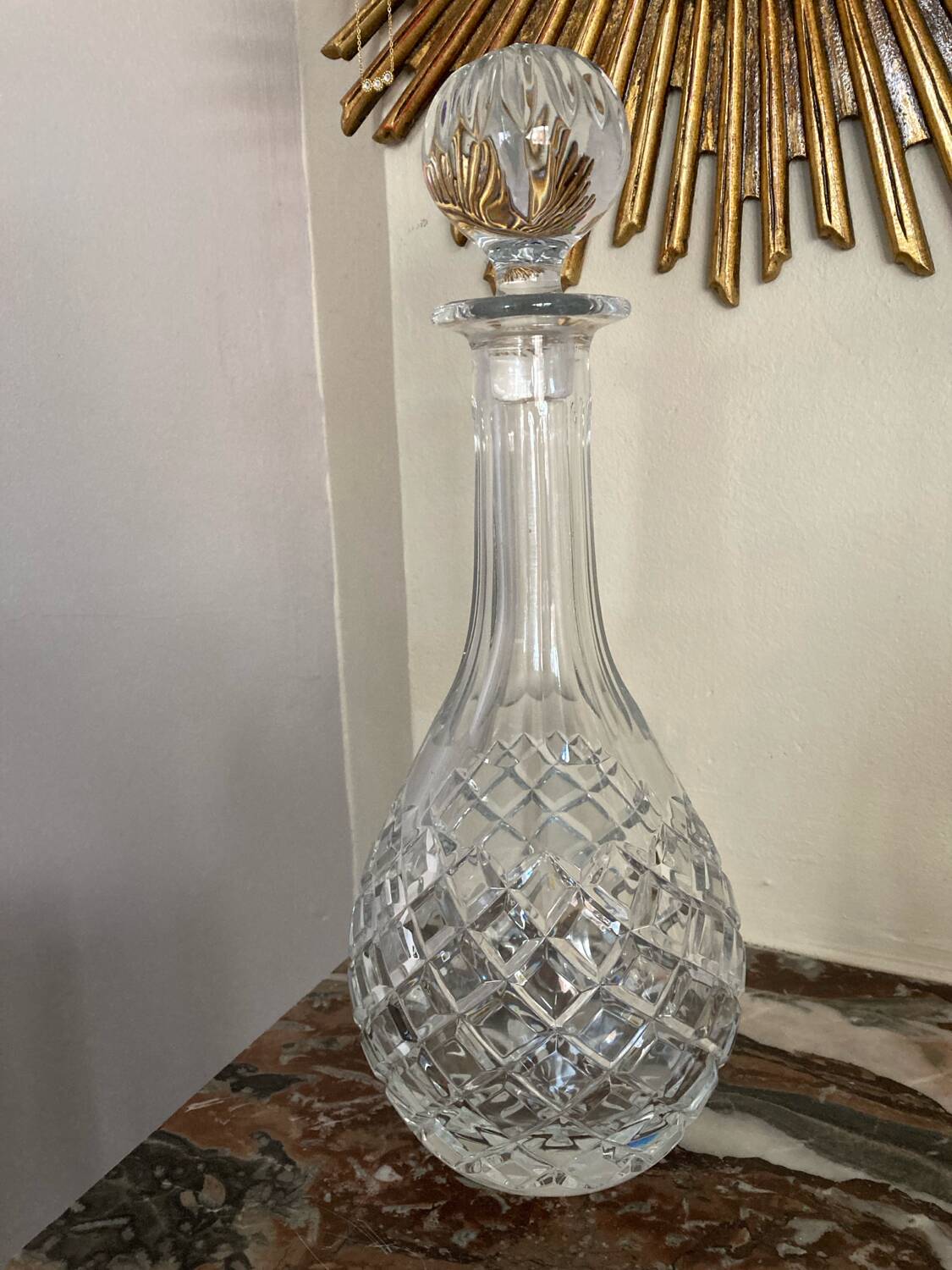 Cut crystal carafe