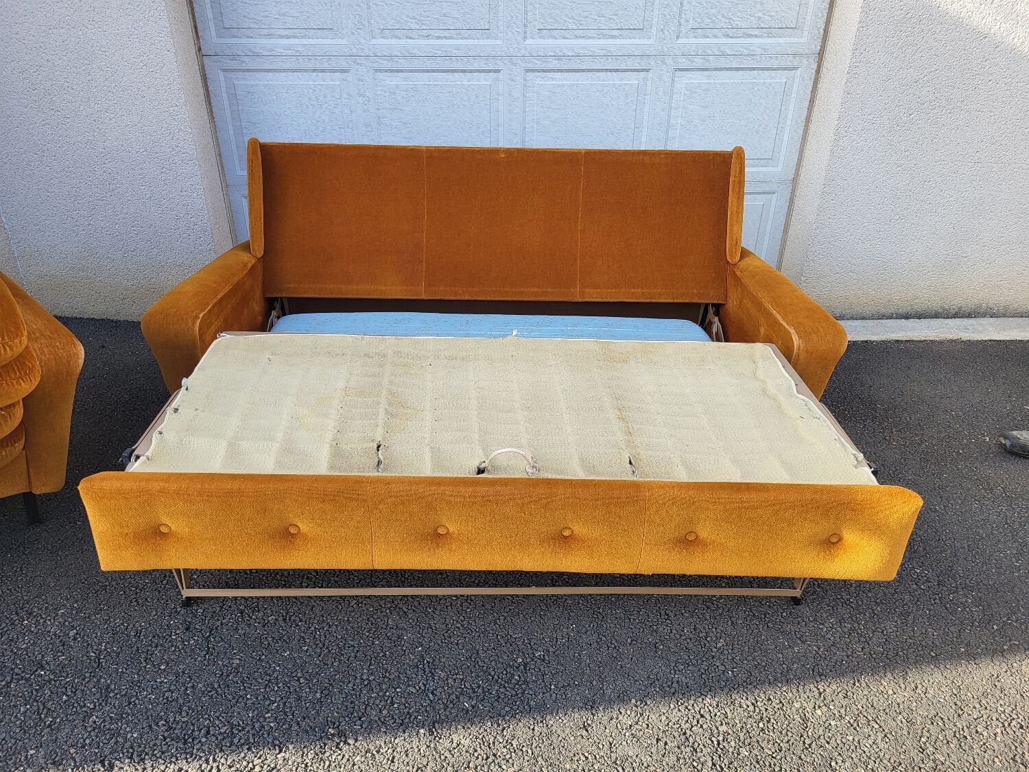 Ensemble canapé fauteuil vintage velours