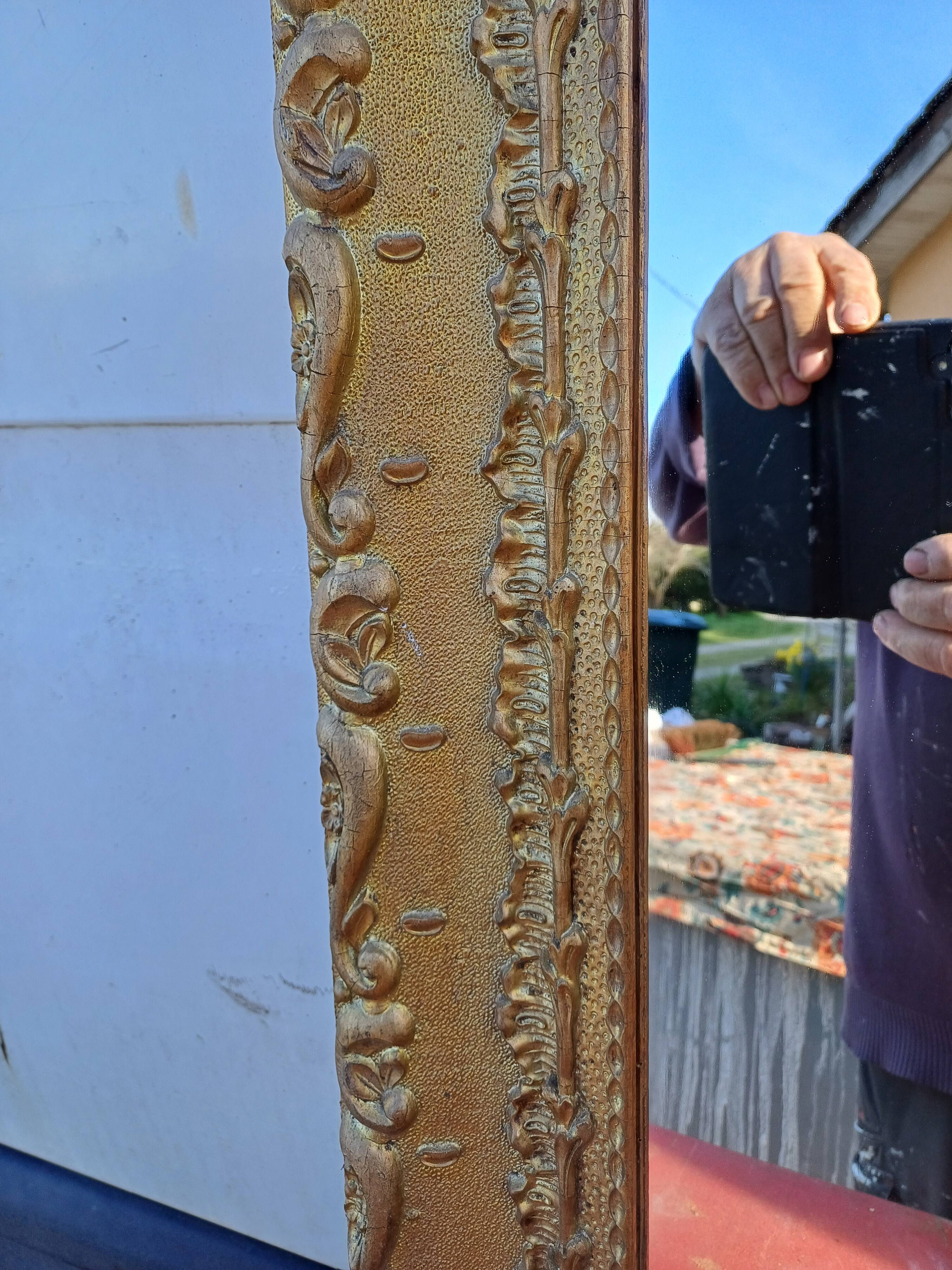 Mirror Wood and gilded Stuk