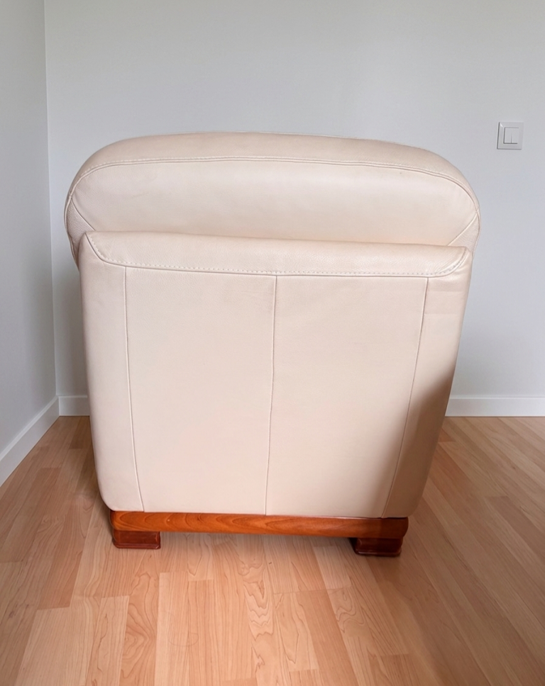 Fauteuil beige Bellino cuir camif meris