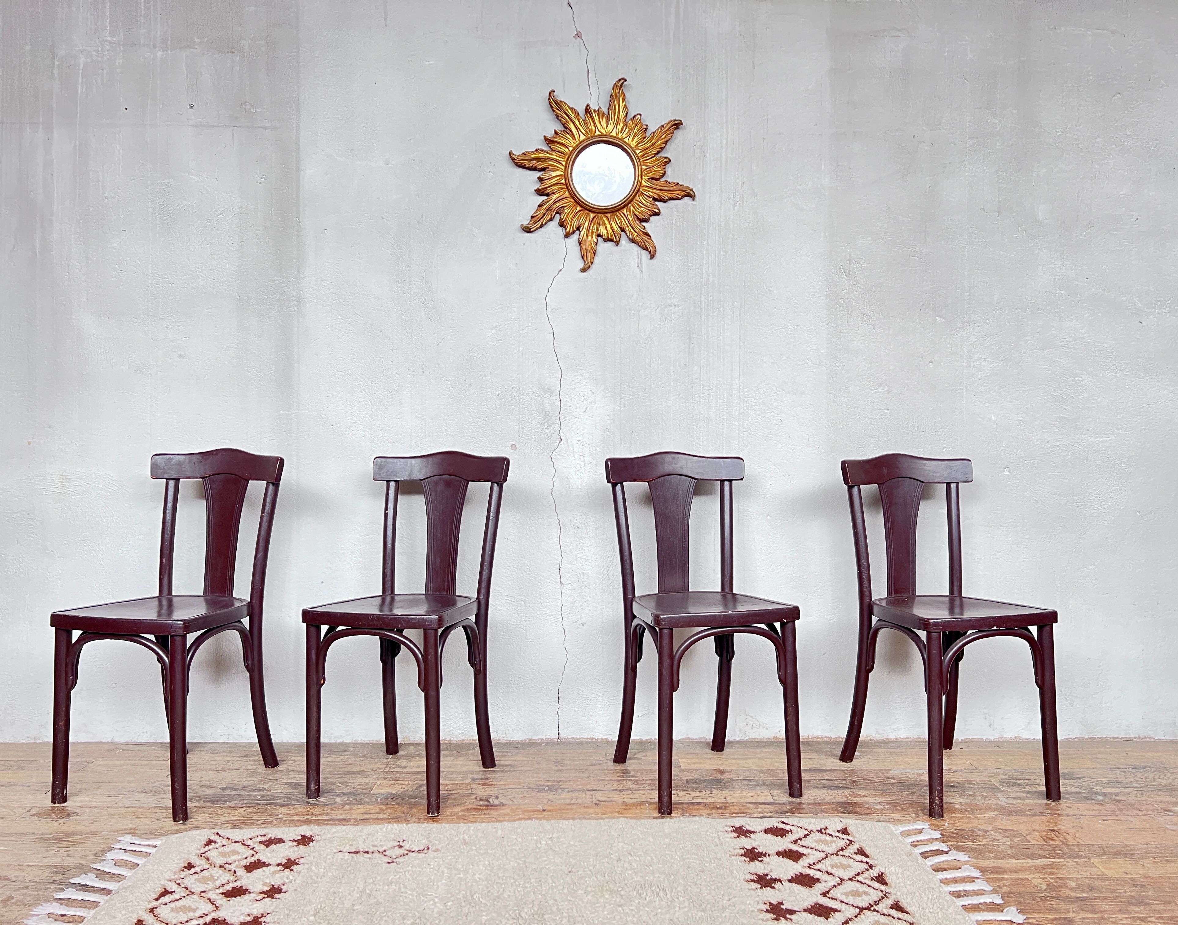 Série de 4 chaises Thonet N°A217 de 1930