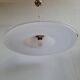 Vintage very large murano white swirl ceiling light clear rim