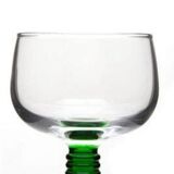 6 glasses Alsace wine pied torsade vert