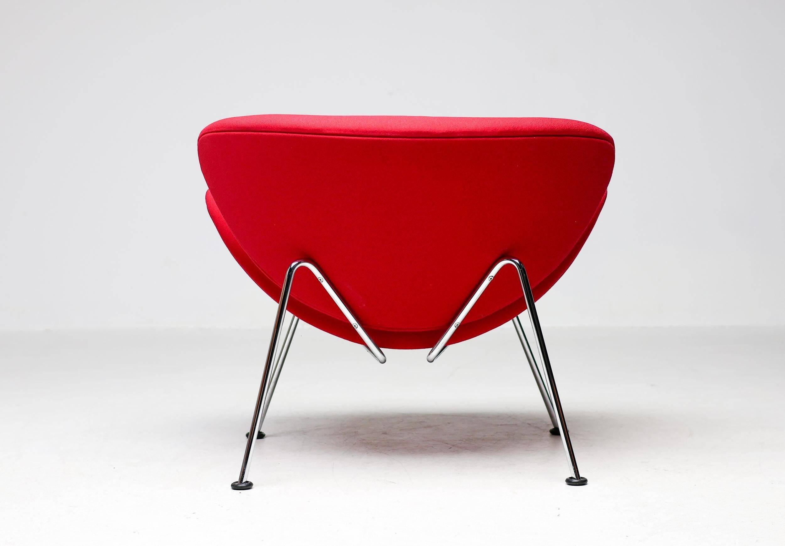 Mid-century modern chair with red and orange slices by Pierre Paulin