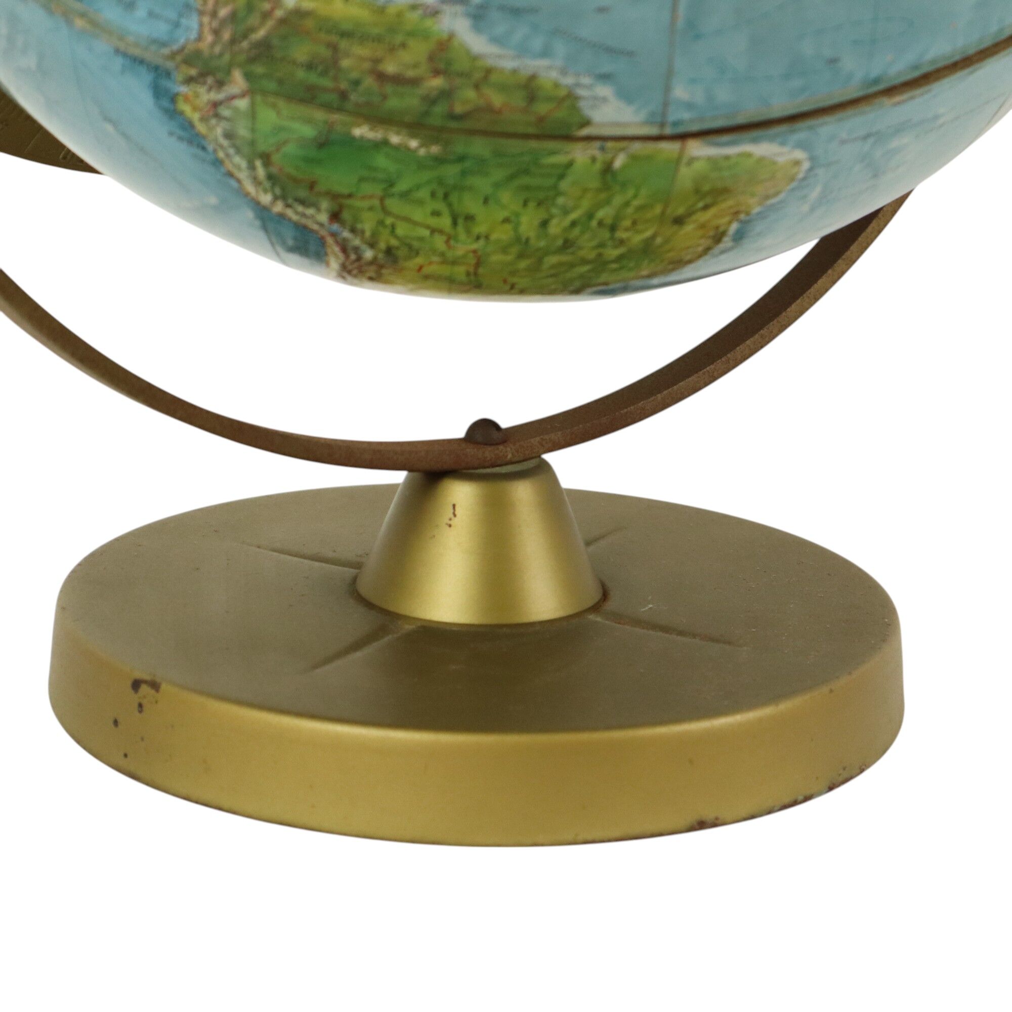 Vintage World Globe Gyroscopic Globe With Relief 1960s