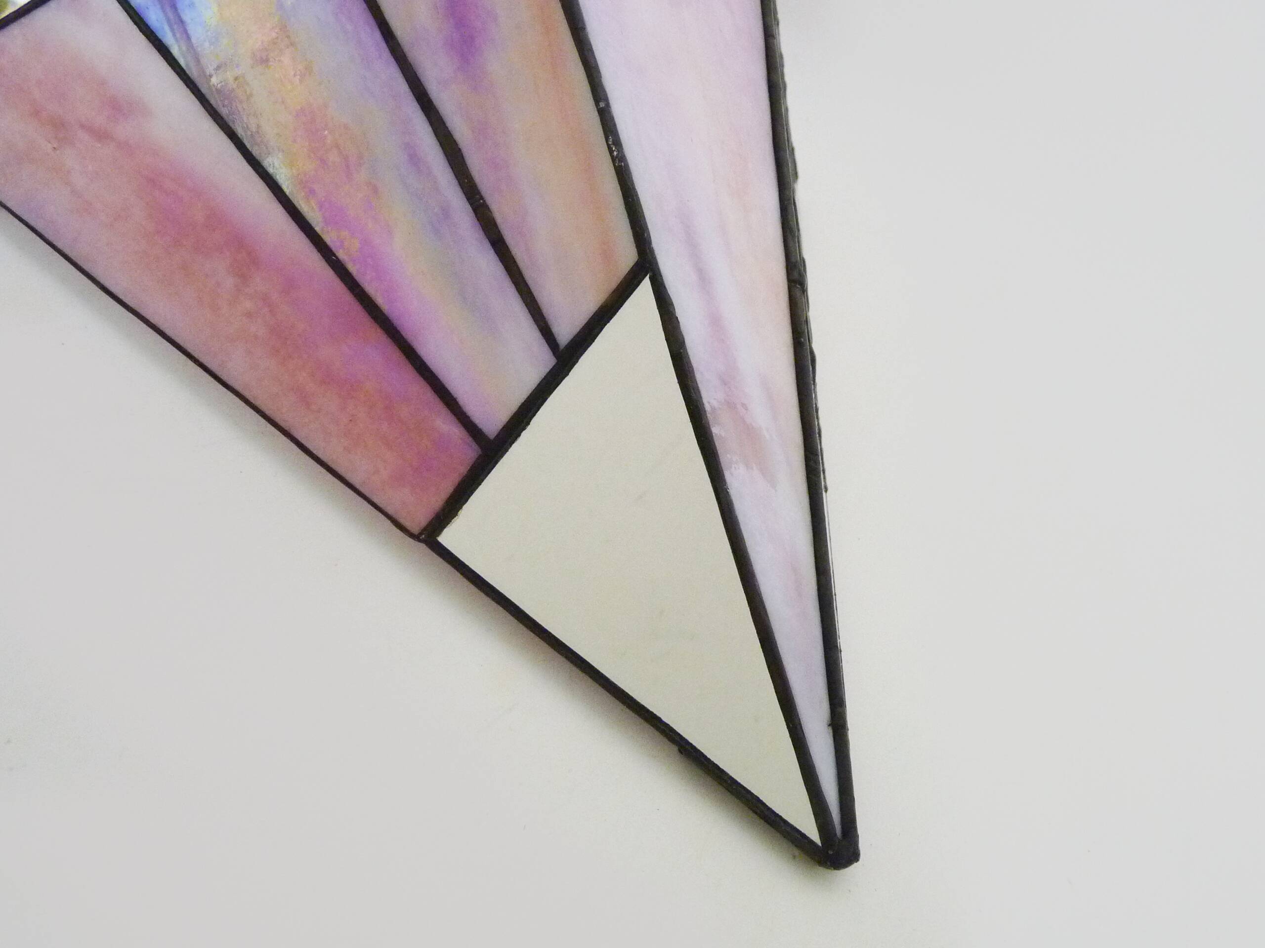 Pair of vintage Tiffany-style Art Deco glass paste wall sconces