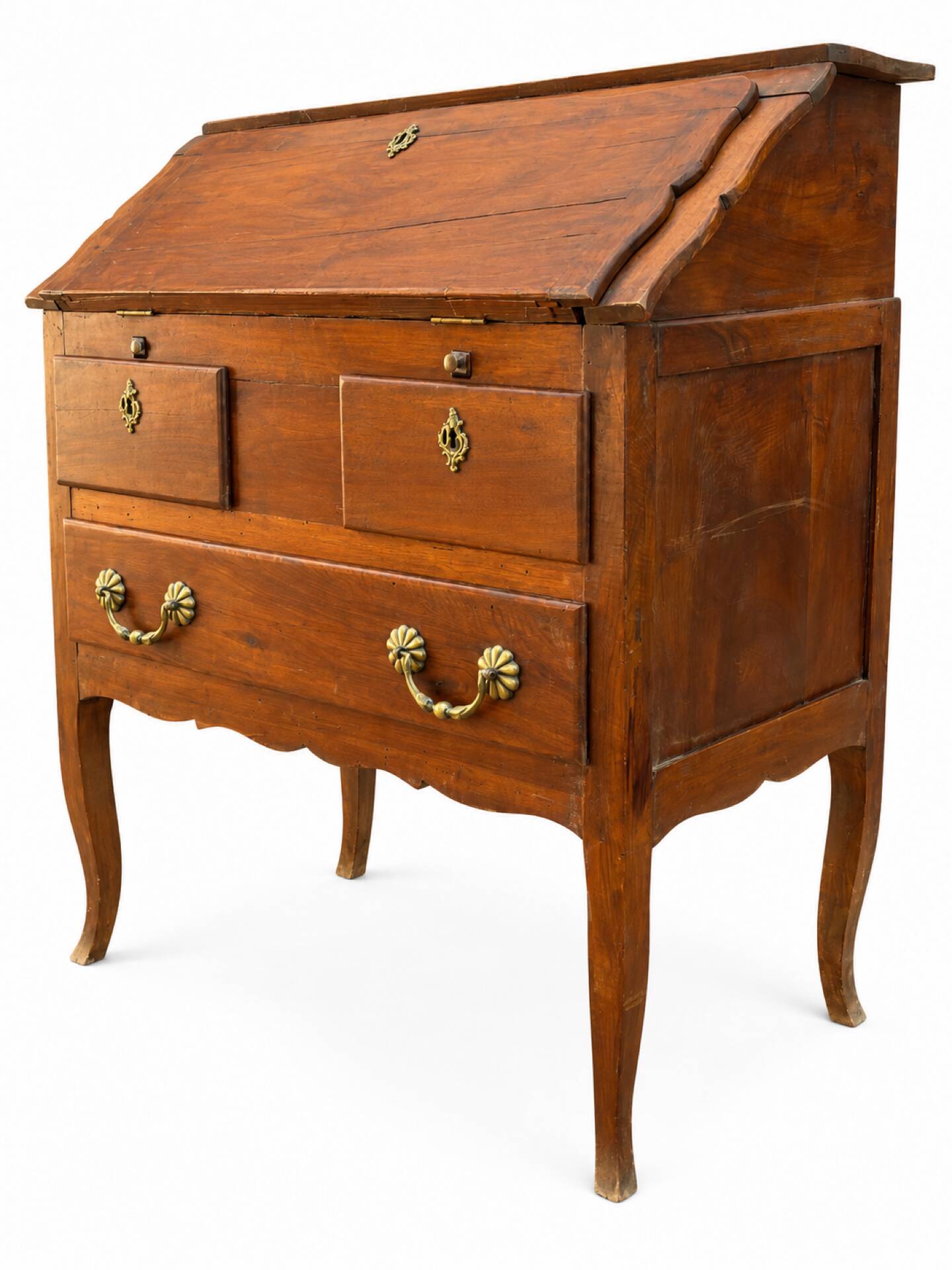 Secrétaire Louis XV en noyer XIXe siècle 