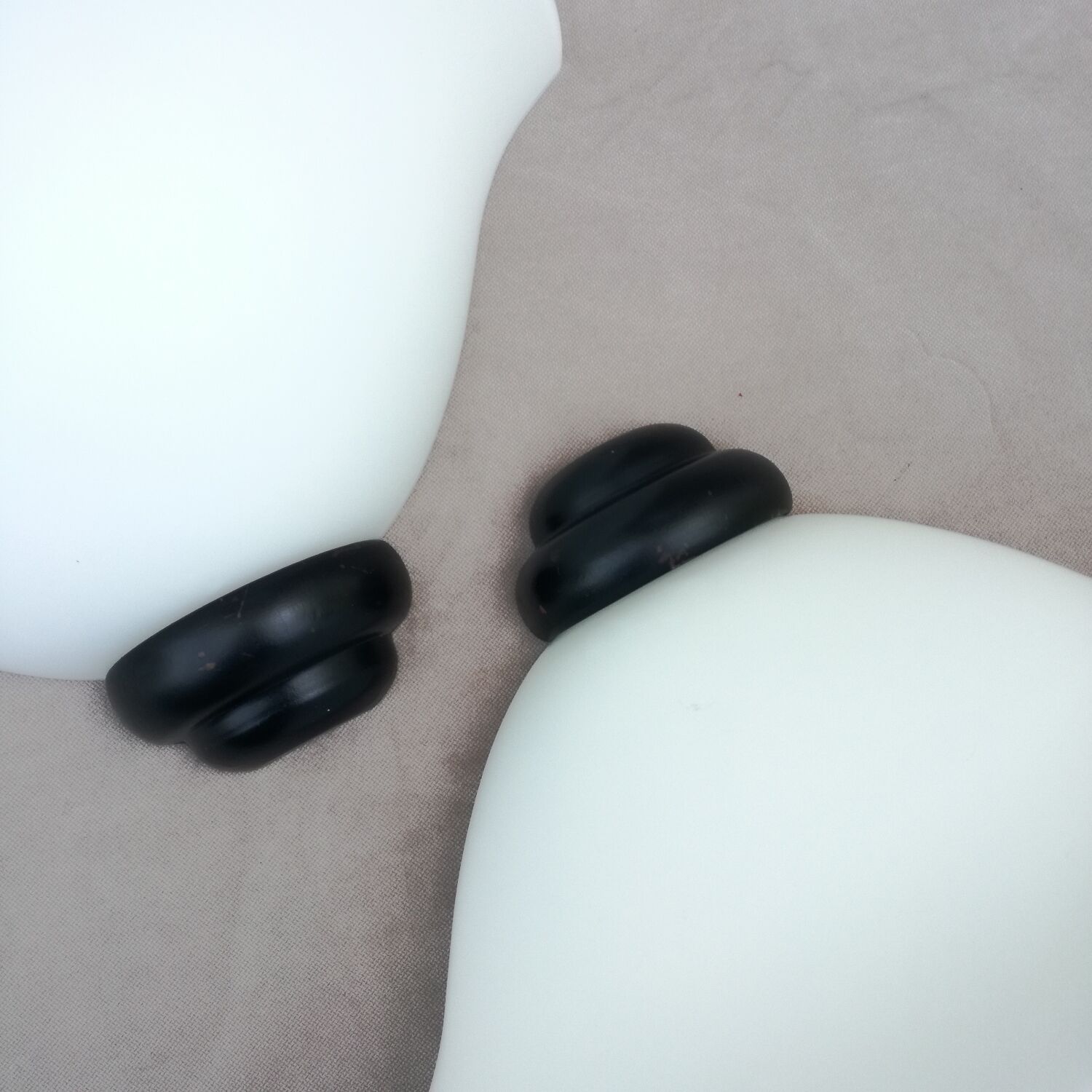 2 opal glass half bell sconces