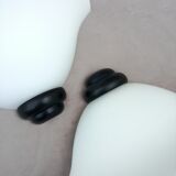 2 opal glass half bell sconces