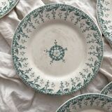 6 iron earth dessert plates "Sagittaires" Gien