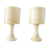 Pair of vintage alabaster lamps 1960
