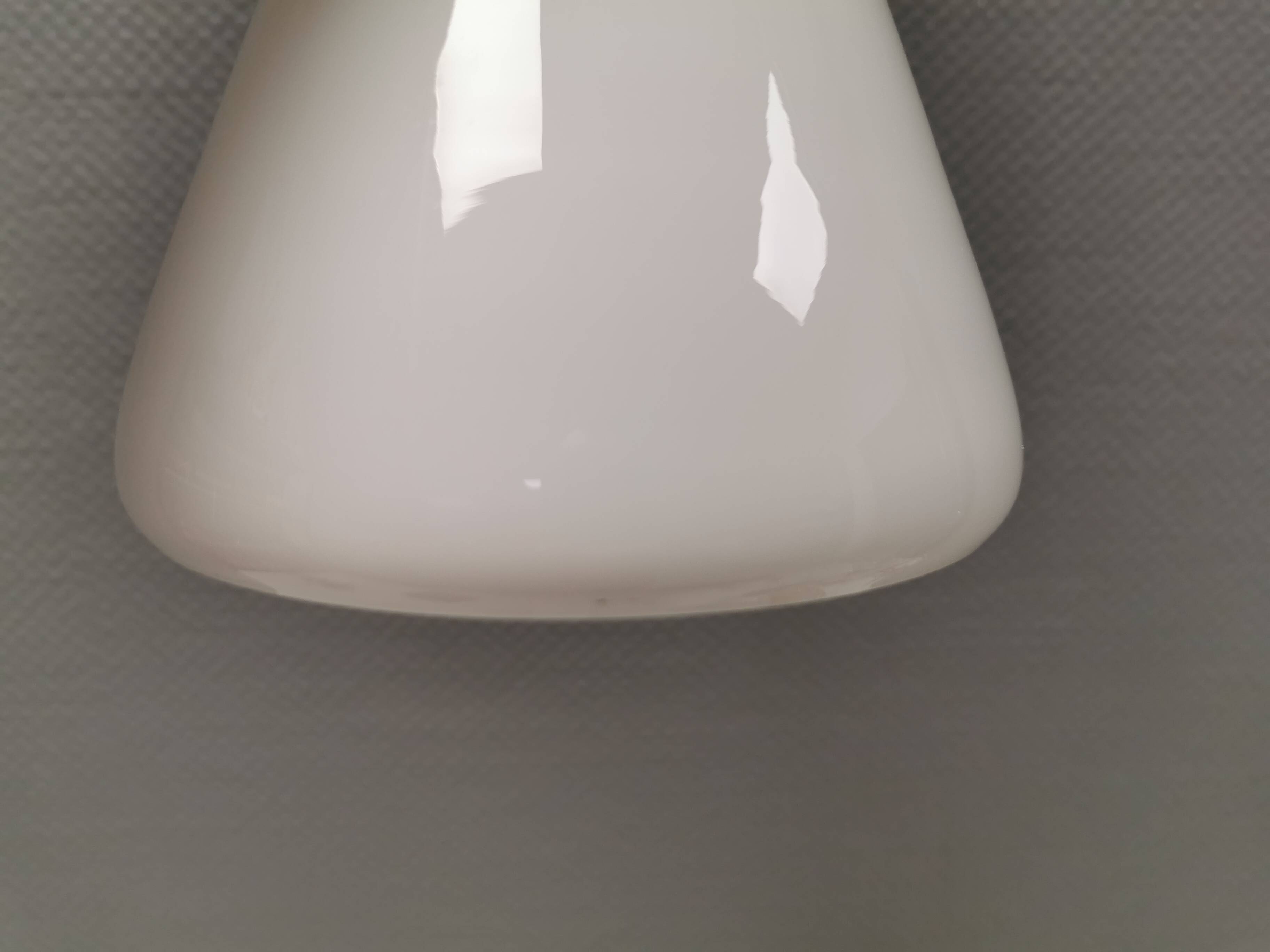Hanging lamp in milky white glass
