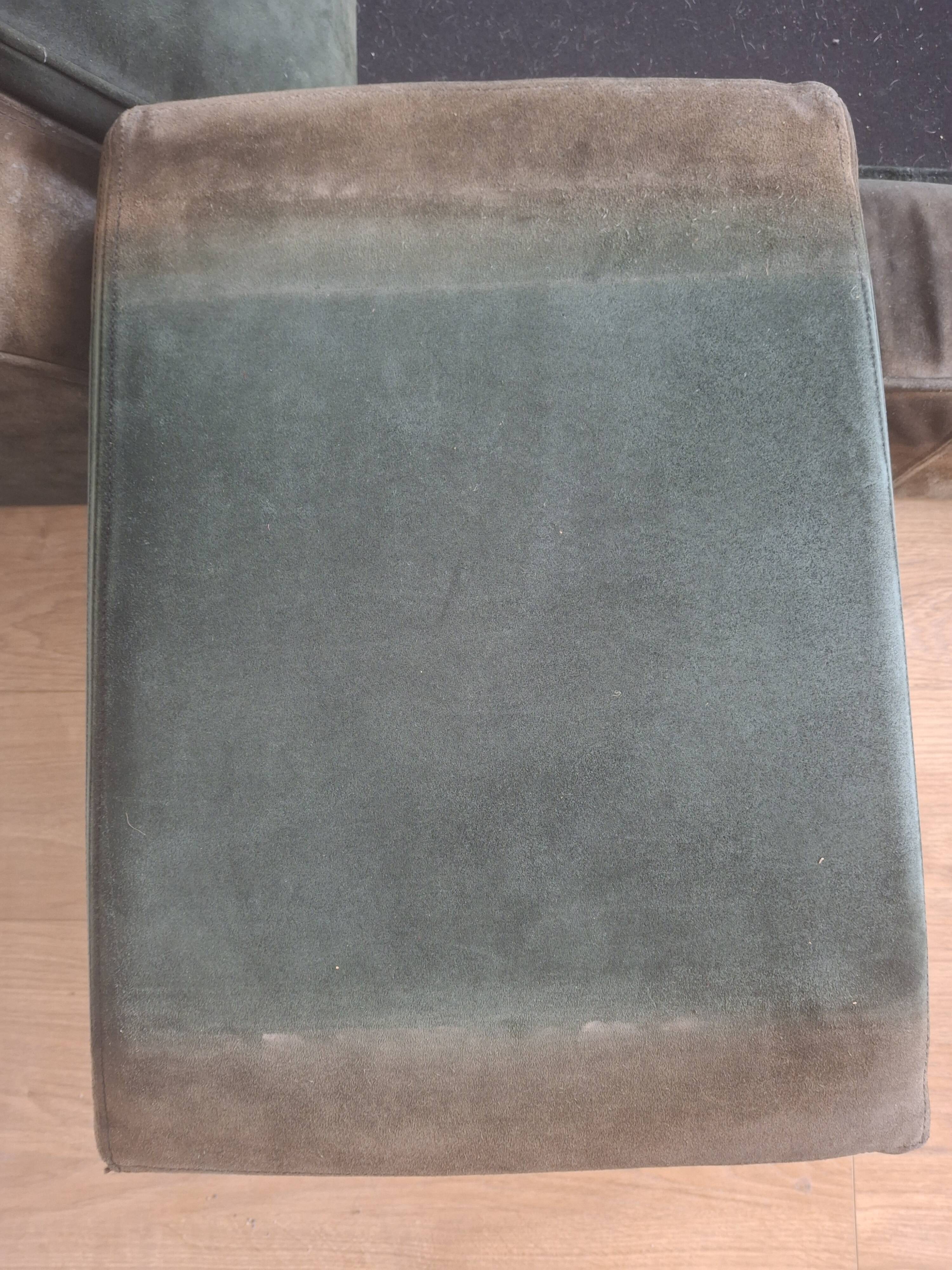 Double bed frame - Roche Bobois 1970s - complete - original green suede