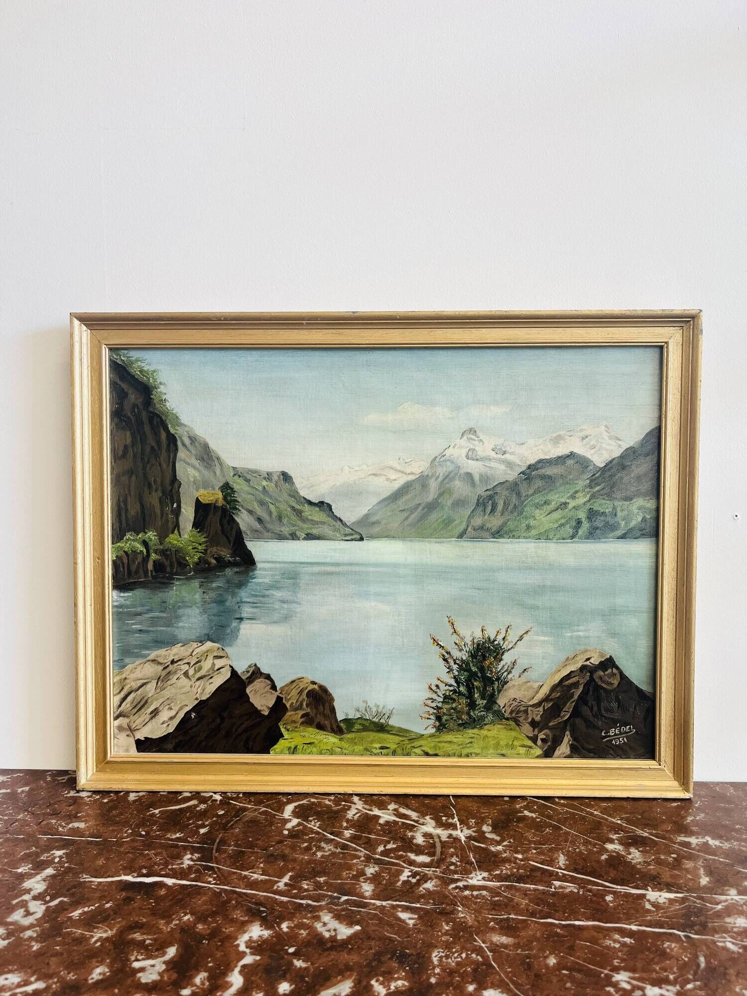 Oil painting on canvas by Christine Durif-Bédel (1876-1962)