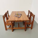 Set of table and 4 chairs, 60s mountain furniture