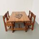 Dining table and 4 chairs, mountain furniture from the 1960s.
