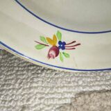 Assiette Plate en Faïence de Gien décorée à la main - Vintage 1940