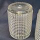 Pair of globe lampshades for wall lamp or lighting lamp in molded pressed glass