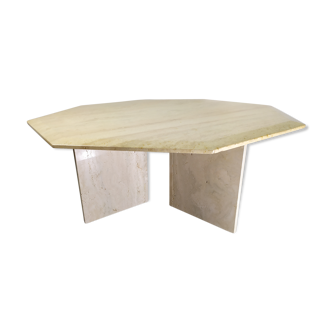 Travertine marble hexagonal coffee table
