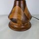 Vintage Marquetry Wooden Table Lamp (1970s) - 57 cm