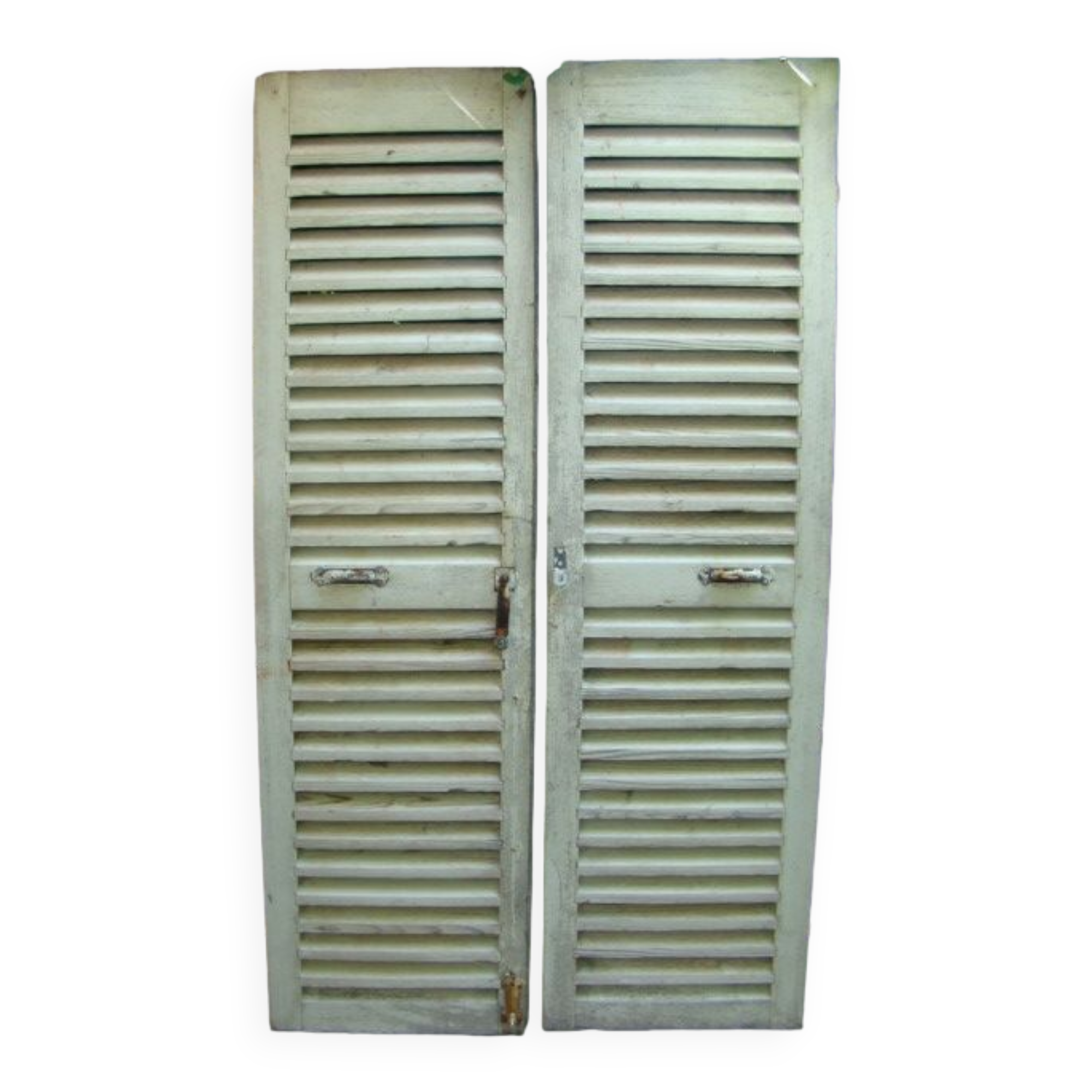 Old wooden slatted shutters