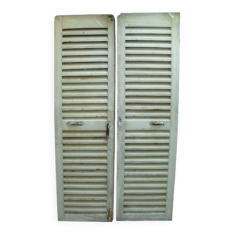 Old wooden slatted shutters