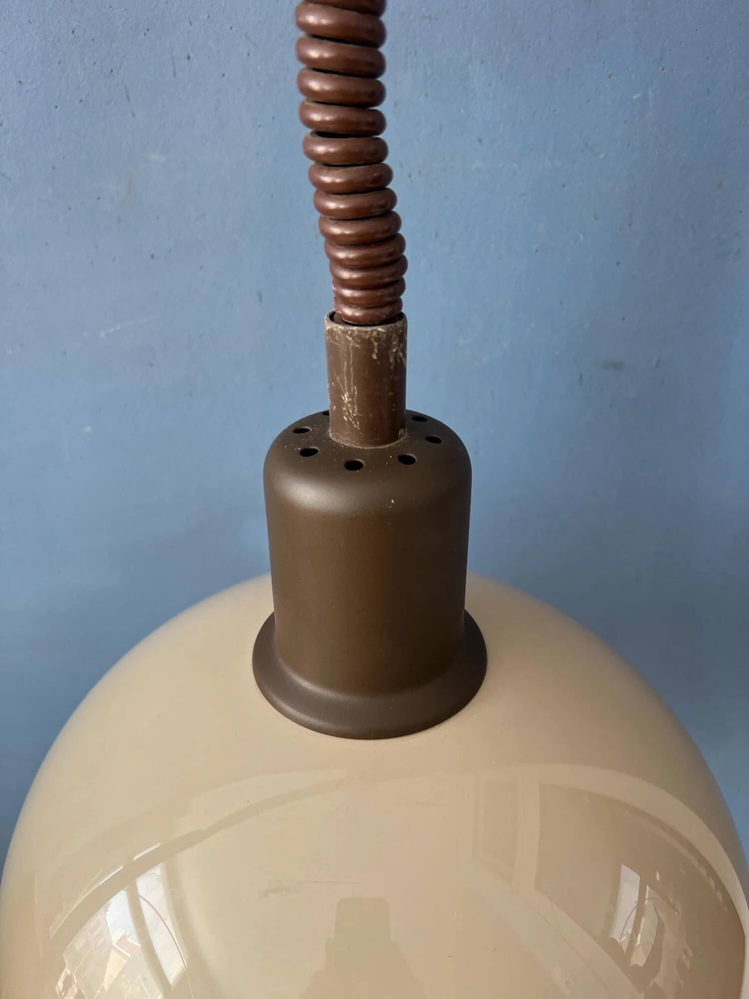 Vintage beige mushroom acrylic glass pendant lamp