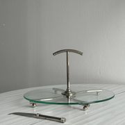 Glass and silver metal cheese board