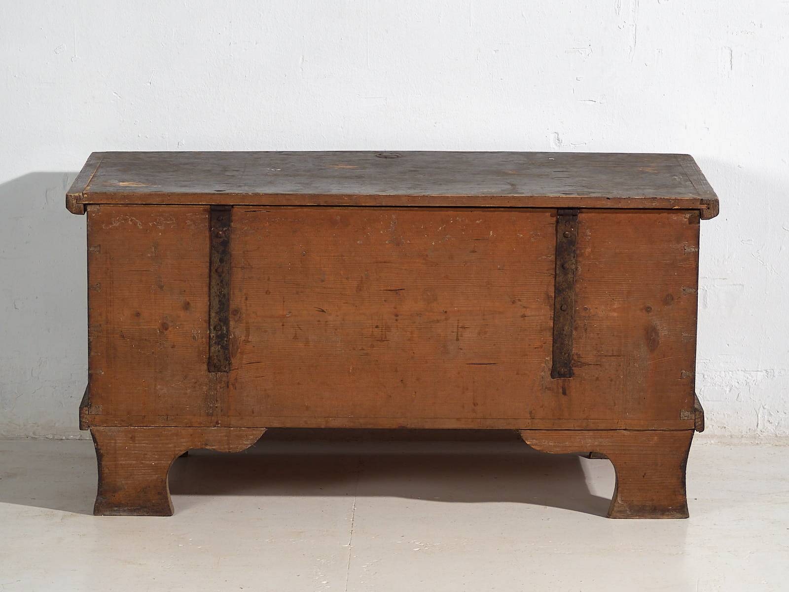 Antique wooden trunk with original lock (c.1900) #16