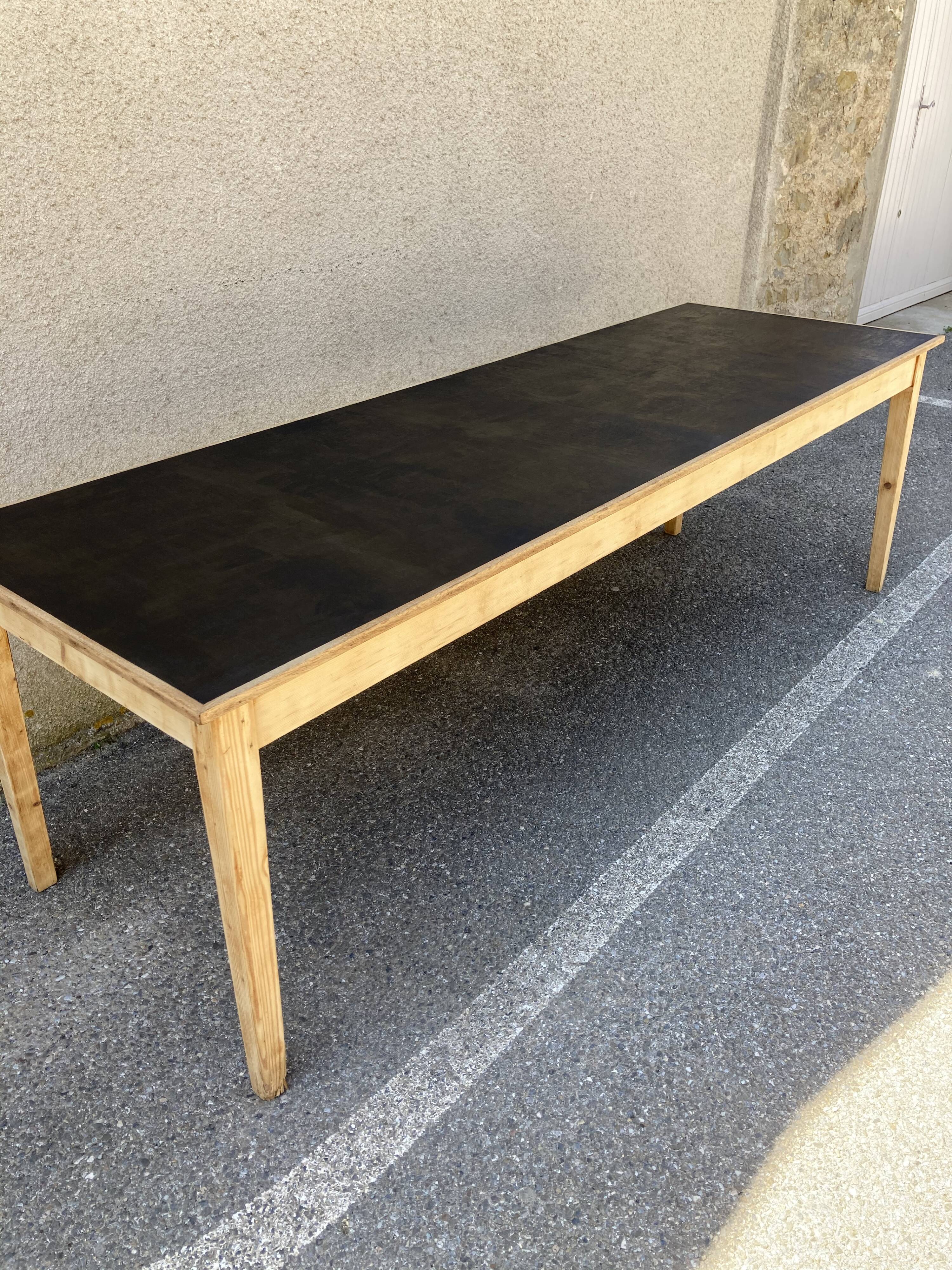 Large black patinated tray table