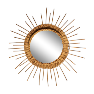 miroir en rotin, vintage