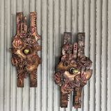 Set of raw expressive wall sconces by Francesco Pasinato