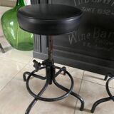 Set of 2 industrial workshop stools from the 60s and 70s