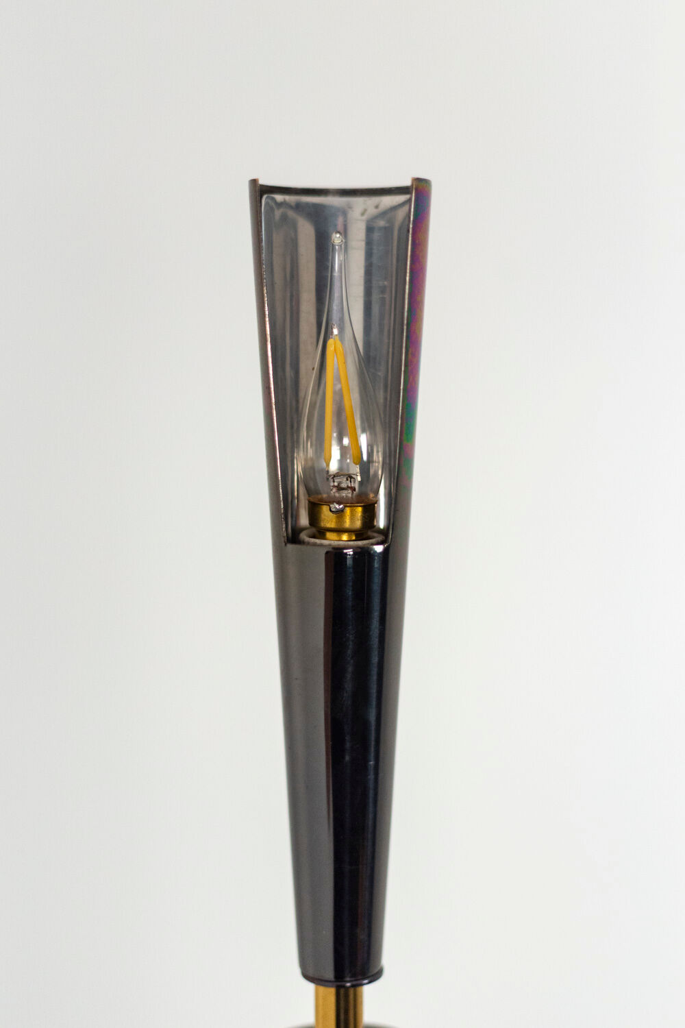 Maison Charles, Quasar lamppost in gold and iridescent metal, 20th century