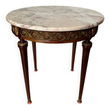 Table d’appont style Louis XVI en bois ,marbre et laiton