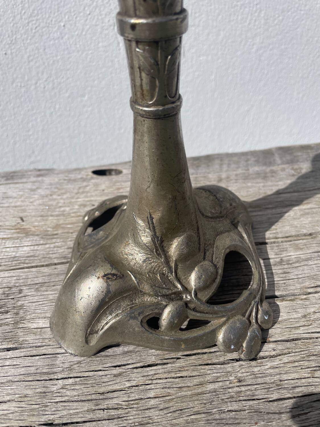 Art Nouveau silver-plated candlestick