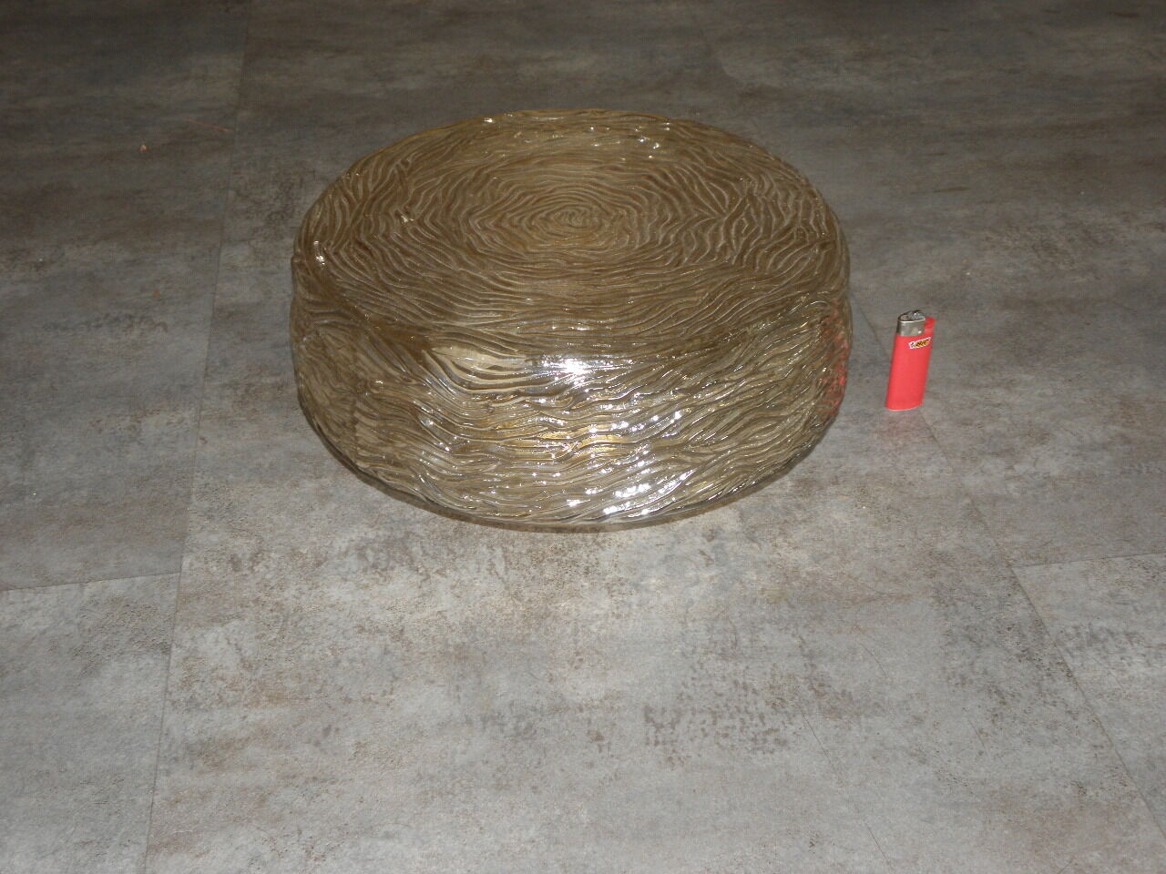 Plafonnier effet glacé en verre ambré