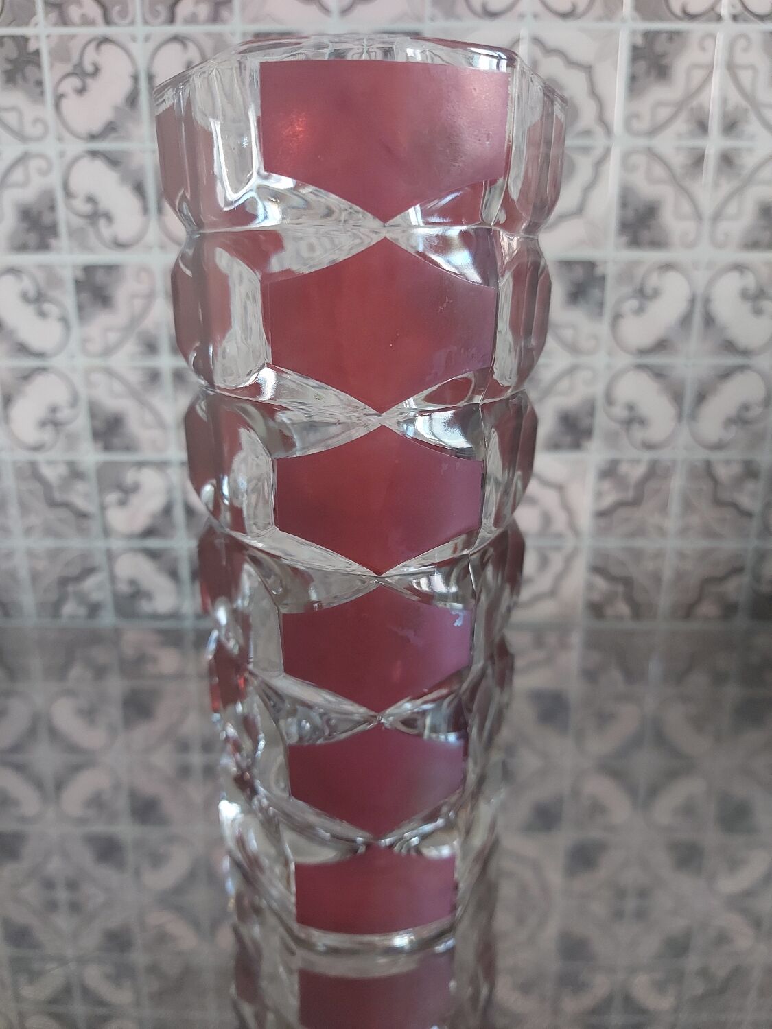 Vintage vase, 1970s, chiseled facets