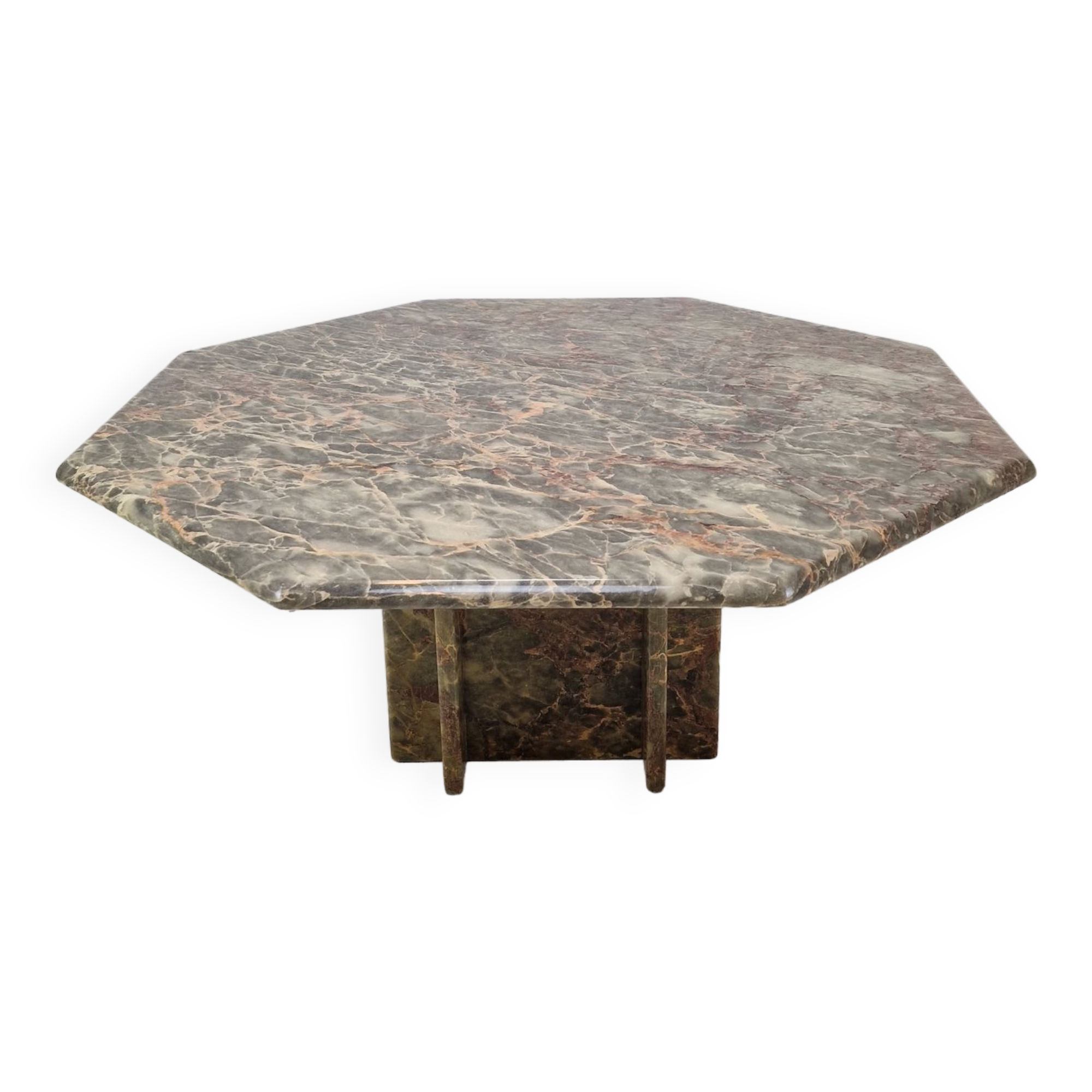 Italian octagon marble coffee table, 1980s